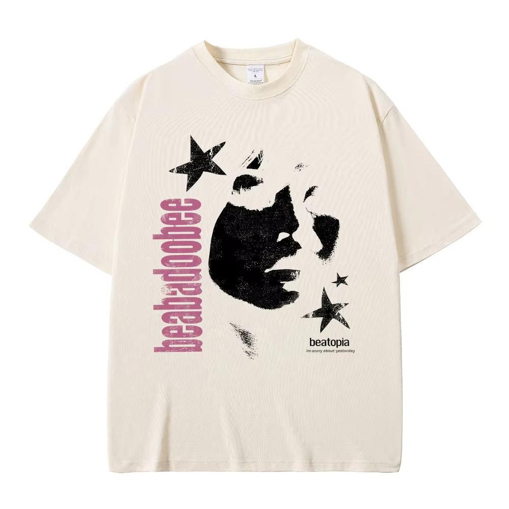 Beabadoobee Tričko s potiskem obličeje Pánské Dámské Hip Hopová móda Popová hudba Trička Ležérní Bavlněné Tričko s krátkým rukávem Topy Streetwear