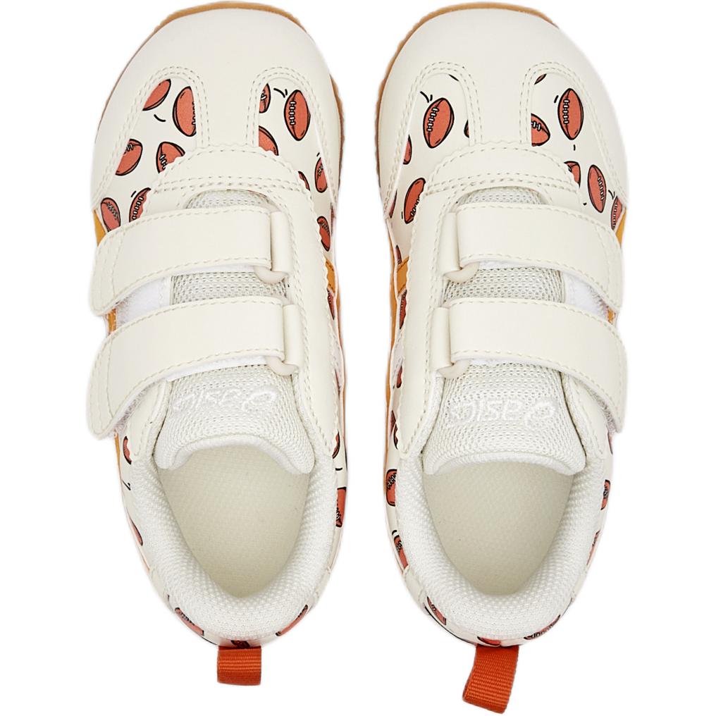 Asics Cotla Rugby Pattern Comfortable Breathable Toddler Stability Wrap Soft Sole Lightweight Fit Cute Kids Casual Shoes Beige Orange 1144A436-200