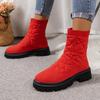 fashion 2024 Women's Boots Autumn and Winter New Style Knitted Stretch Socks Boots Internet Popular Thick-soled Casual Short Boots