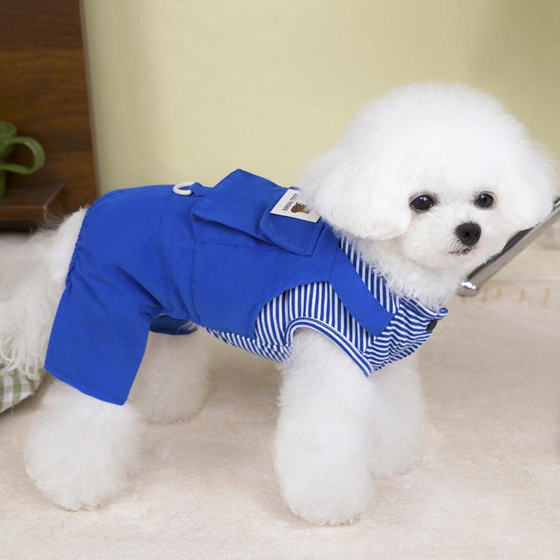 

Одежда для питомца, плюшевая собака, весна, осень, лето, тонкий, тяговый, комбинезон на четыре лапы XXL синий