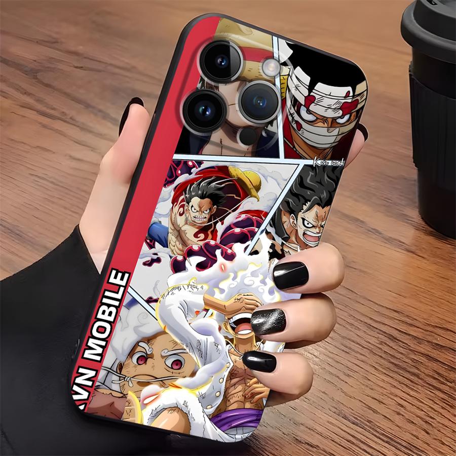 Custodia Nera Morbida per Telefono per iPhone 13 12 11 17 Pro Max XS XR 17Air 15 16 14 Plus 7 8 One Piece Luffy Frutto del Diavolo Zoro