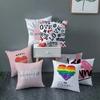 Love Heart Letters Floral Pillowcase Modern Nordic Fashion Pink Cushion Cover Sofa Seat Wedding Decorative Throw Pillows Cover