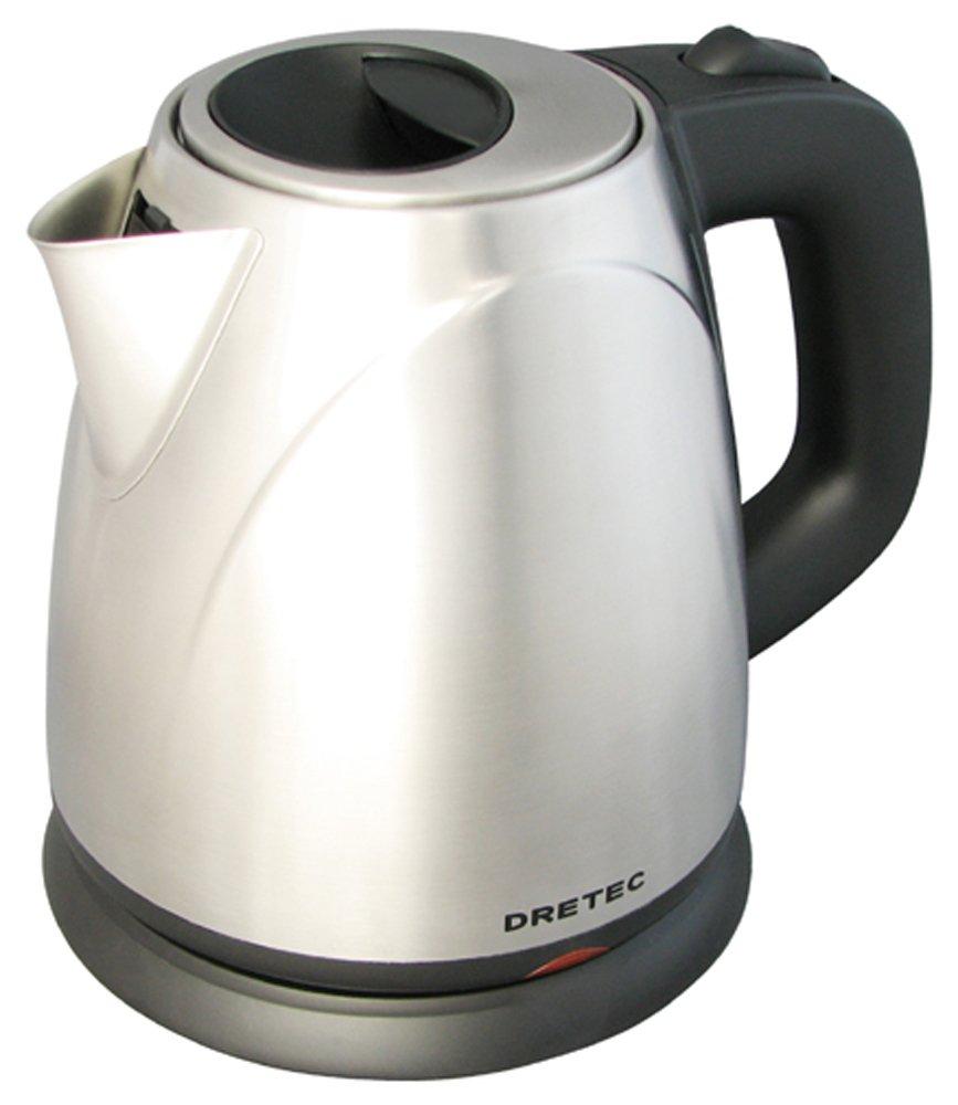 dretec Electric Kettle, Stainless Steel "Assam" Black, 1.0L, PO-110BK