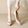 Weiwei girl 8916-7 French gentle pointed single shoes women's inner height increase light mouth rhinestone nude flat women's shoes