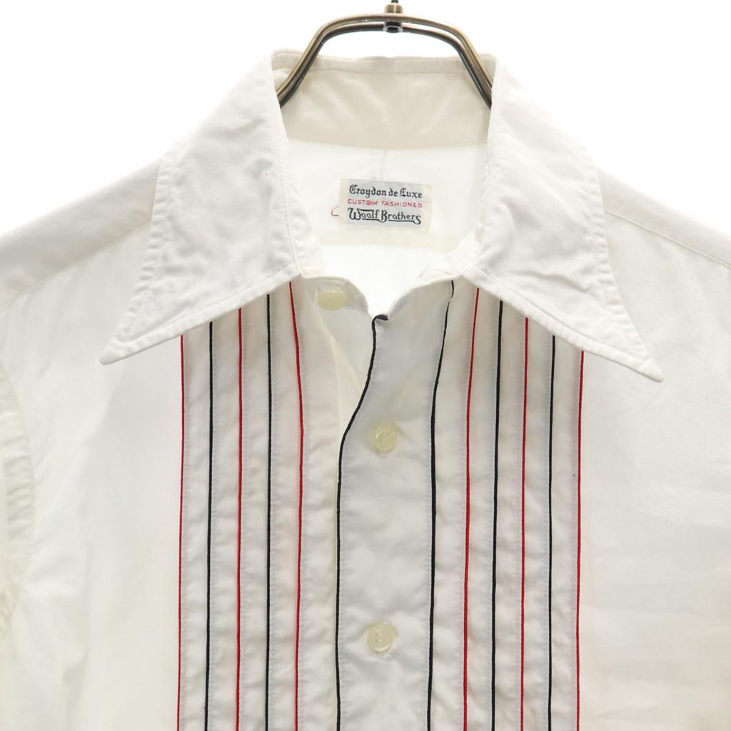 60s vintage Long sleeve Frill shirt white Men's Used