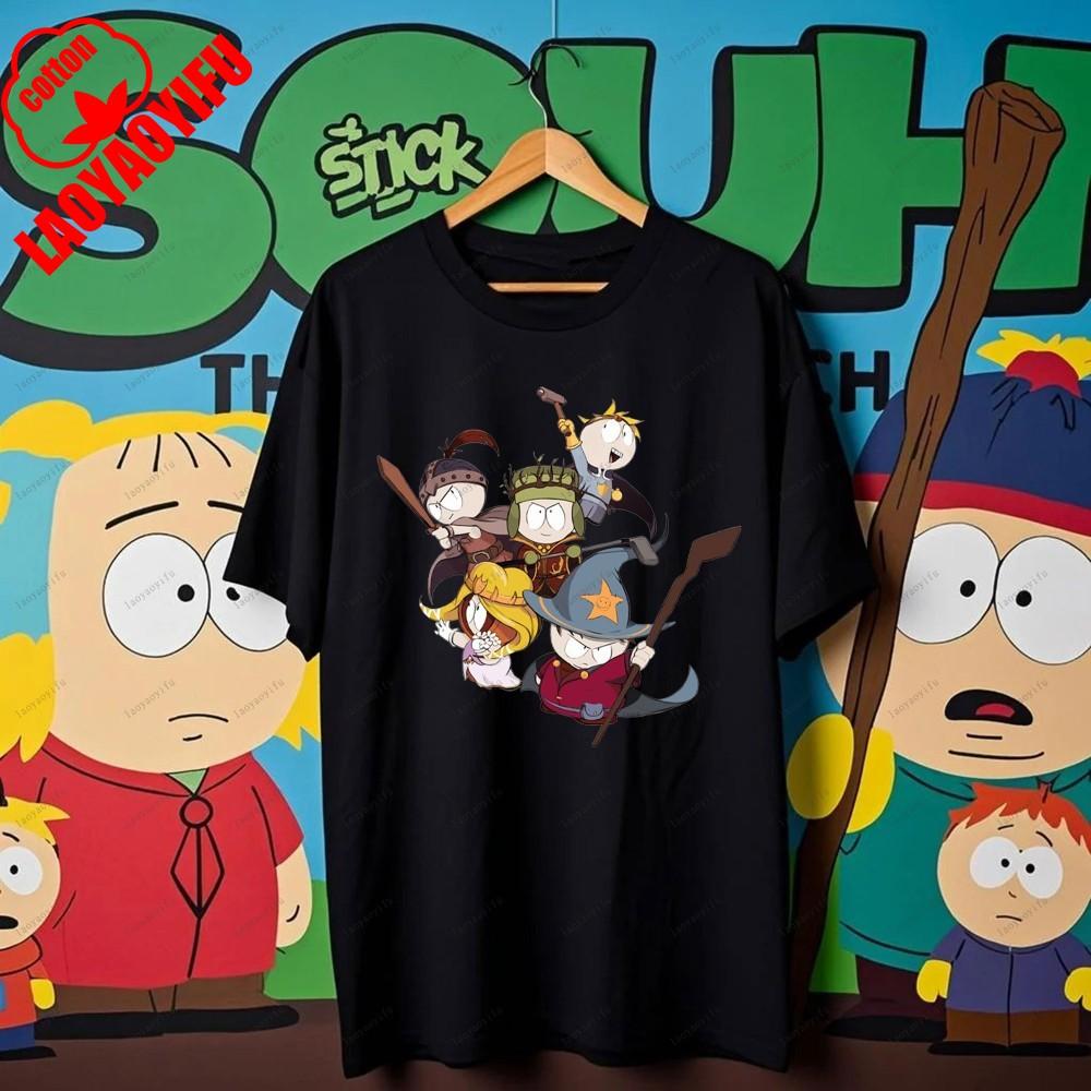 South Parks kleiner fetter Junge Cartman Süßes Cartoon Gedrucktes T-Shirt Shirt Humorvolle Streetwear Unisex Sommer Rundhals Kurzärmlig