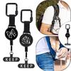 Outdoor Anti-Theft Retractable Phone Lanyard,Steel Cable Phone Tether With Locking Carabiner,Built-In Stand,Adjustable Strap