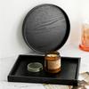 Black Wooden Tray Rectangular Solid Wood Flat Tray Restaurant Dessert Coffee Tray Household Tea Tray Trays Decorative