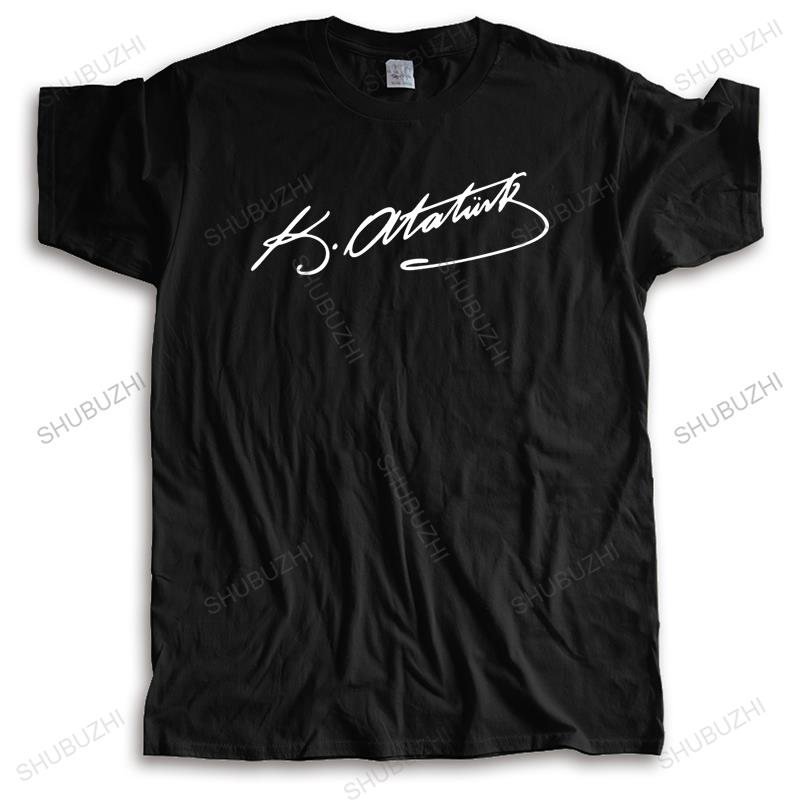 New T Shirt Black Funny Tops for Men Tshirt Ataturk T Shirt Ataturk Signature Unisex Printing Loose T-shirt Teenagers Cool Tops