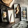 Keramisk rektangulär sushitallrik i japansk stil