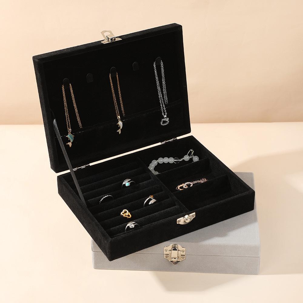 Jewelry Organizer Box With Lock For Necklace Earrings And Bracelets Home Storage Solution