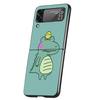 Cute Cartoon Dinosaur Baby Case Phone Cover for Samsung Galaxy Z Flip 6 5 4 3 5G ZFlip6 ZFlip5 ZFlip4 ZFlip3 Black Hard Trend Fu