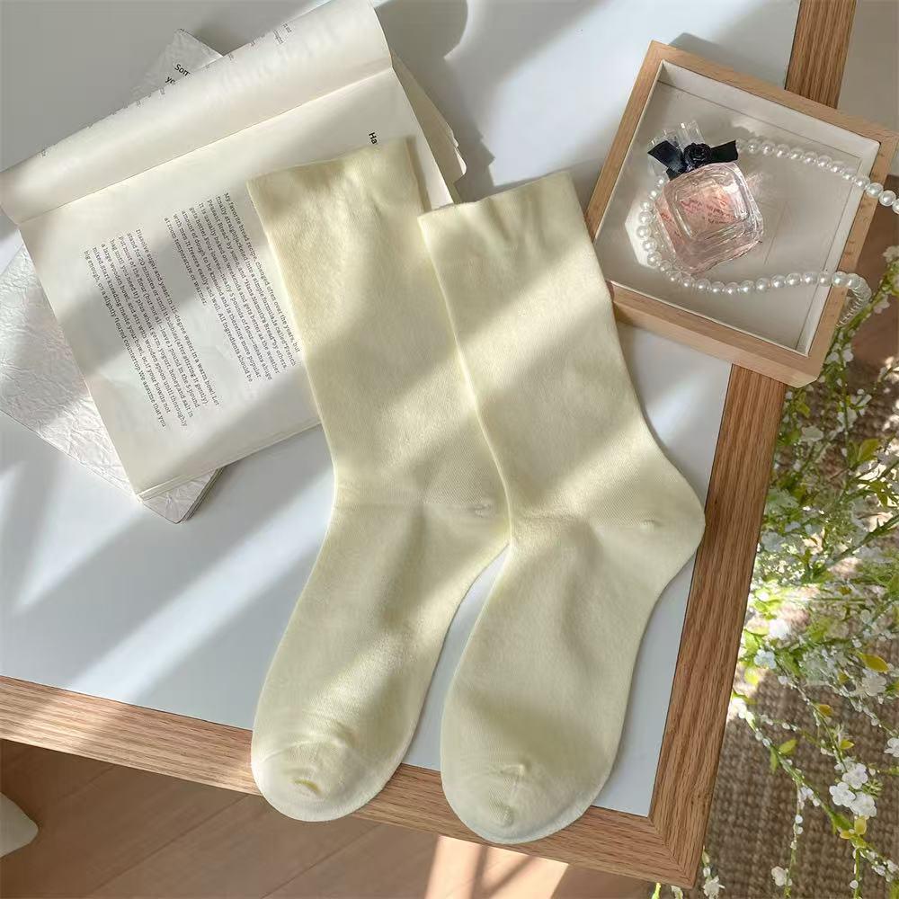 

Zhuji Hosiery Women s Mid-Calf Maternity Cotton Socks - Breathable, Odor-Resistant, Sweat-Absorbing, Solid Color, Scrunched, Spring/Autumn. One Size