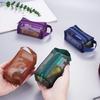 Portable Vintage Three-dimensional Square Nylon Mesh Coin Purse Transparent Cosmetic Bag Large Capacity Key Makeup Earphone Bag