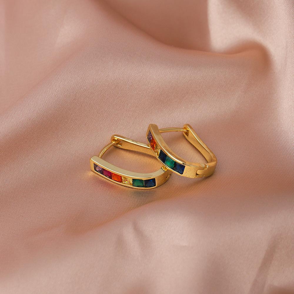 Exquisite Zircon Hoop Earrings for Women - Elegant, Lightweight, and Stylish