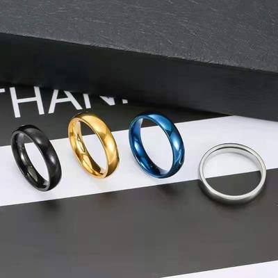 SF Simple 4mm Titanium Ring Women Men Prevent Allergy High Polished Wedding Rings Stainless Steel Couple Finger Jewelry Gifts