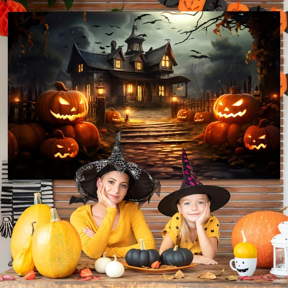 Spooky Halloween Photo Booth Banner - Polyester Fiber Backdrop with Room Decoration Photography Props
