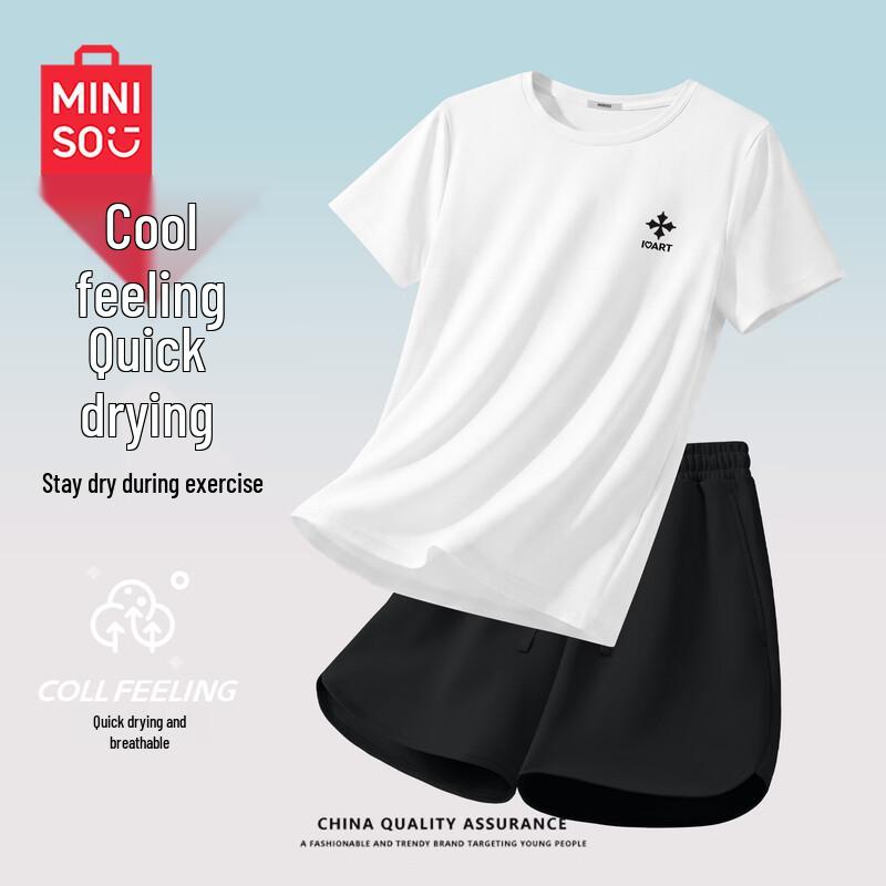 MINISO Women's Quick-Dry T-Shirt & Shorts Sportswear Set