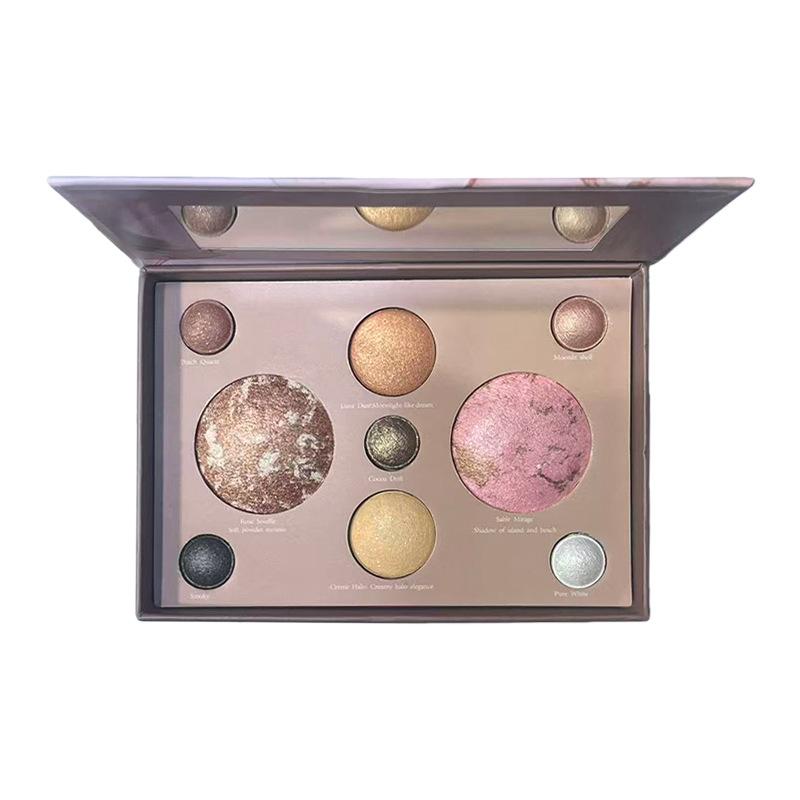 Multifunktionale 7-Farben-Make-up-Palette Matt Schimmer Highlight Kontur Rouge Alles in einer Palette