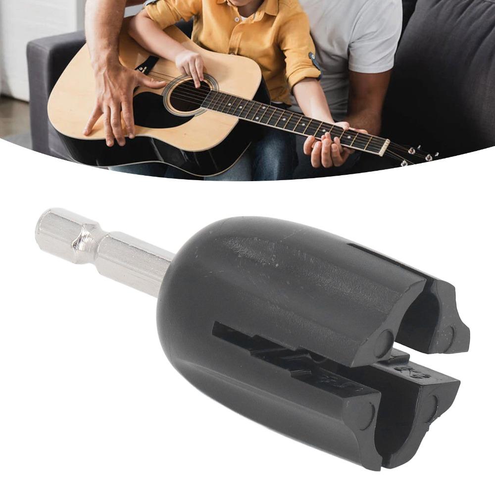2PCS Plastic+Metal String Winder Head Black Tuning Peg Puller Guitar Maintenance