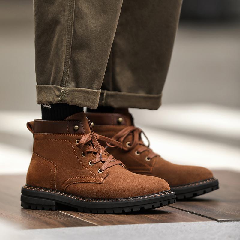 Men's shoes 2026 spring and autumn new workwear boots men's retro high top casual versatile outdoor desert boots