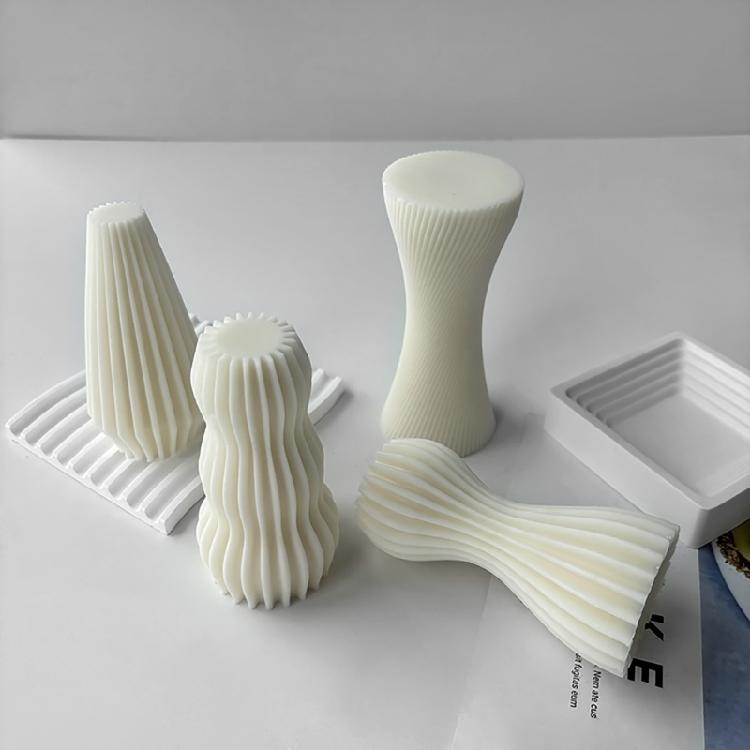 Beautiful Striped Candles Crafting Mold Handmade Aromatherapy Candle Resin Mold