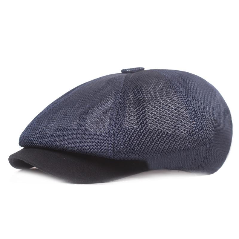 Bavlněný baret Pánská malířská čepice Newsboy čepice Klobouk Rybí kost Osmihranný klobouk