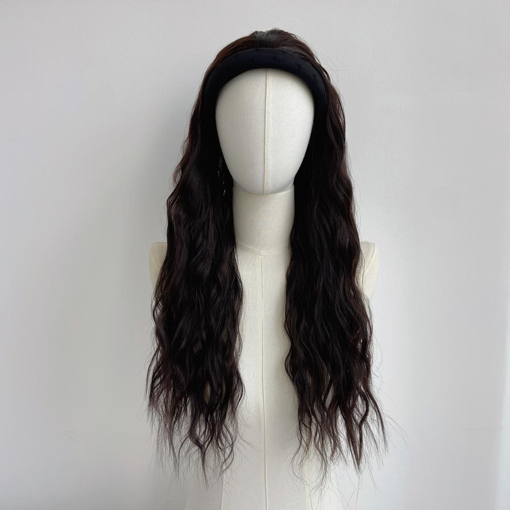 Wig Fashion European American Women's Fluffy Simulated Hair Hoop Long Straight Stable