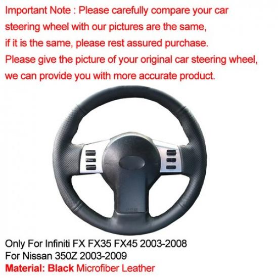 For Infiniti FX FX35 FX45 For Nissan 350Z Hand Sewing Car Steering Wheel Cover
