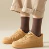 Men's Solid Color Cotton Over-the-Knee Socks, Medium Thickness, Long and Versatile for Spring/Summer.