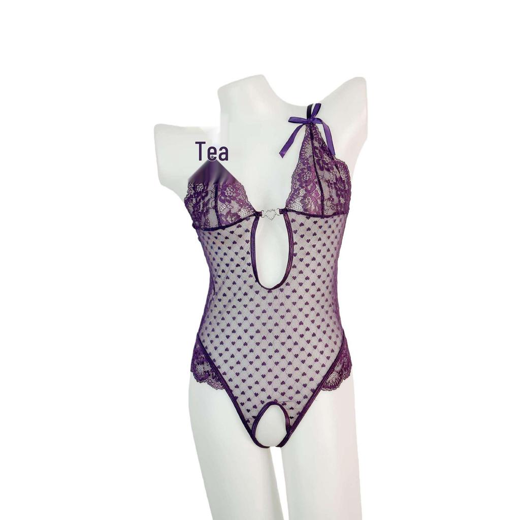 Lace Crotchless Bodysuit - French Flirty See-through Lingerie