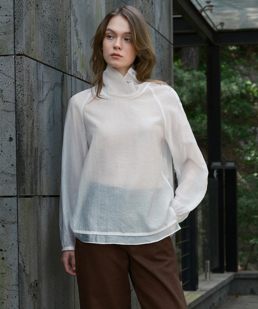 JUCYJUDY High-Neck Snap Blouse J1Bl621C