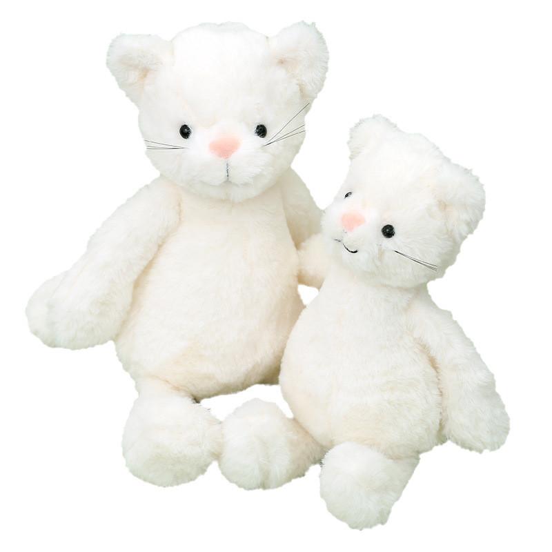 Cute White Cat Plush Toy With Pp Cotton Filling For Kids Gift And Comfort