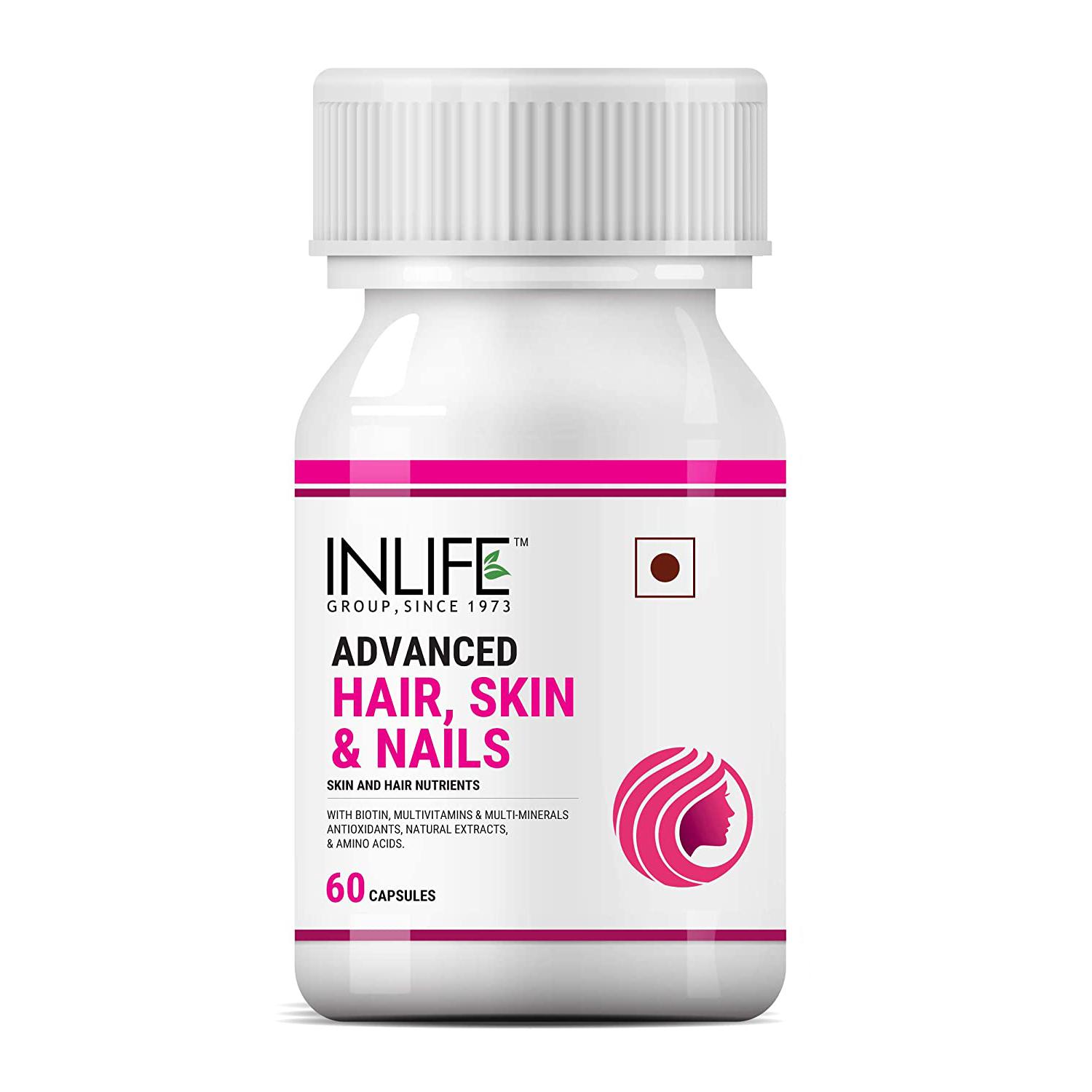 

Мультикомплекс для волосся, шкіри та нігтів (60 кап), Advanced Hair, Skin & Nails, вироб. INLIFE 14.625