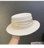 Folded ribbon flat top straw hat women's summer travel sun protection flat top hat vacation hat fashion versatile top hat