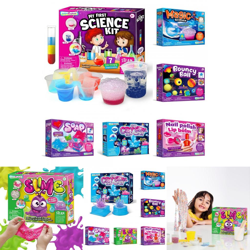 Kit de Magia Científica Emocionante Para Niños Con Experimentos de Slime, Cristales y Fabricación de Jabón