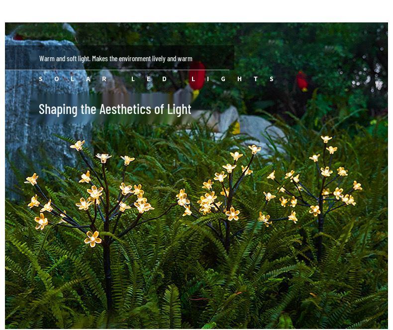 Cross-Border LED Solar Cherry Blossom Firework Lights for Garden and Courtyard Decoration