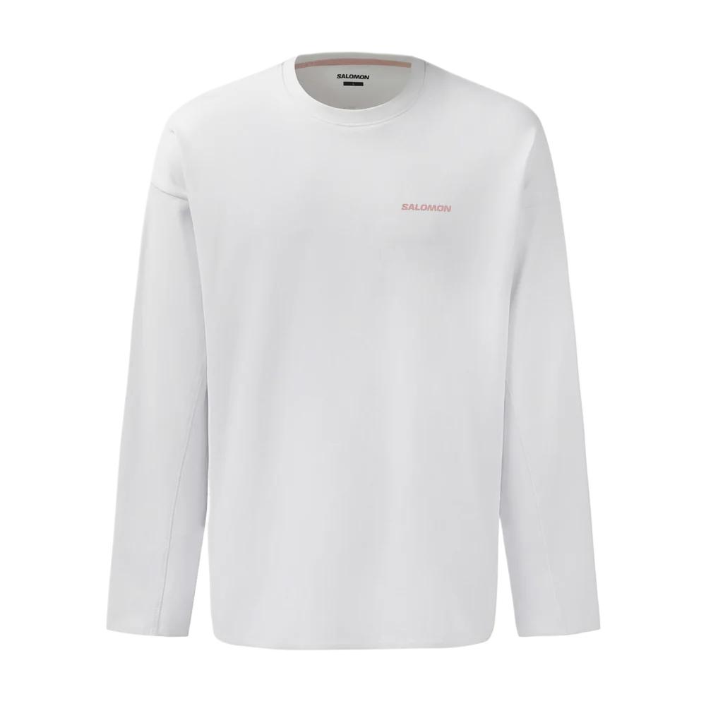 SALOMON UNI T Shirts Unisex Cool Gray Crew Neck Moderate Straight Fit C30688 L
