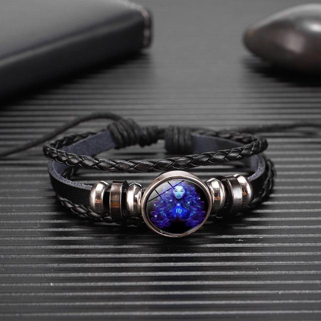 12 Zodiac Signs Constellation Charm Luminous Bracelet Men Women Fashion Multilayer Weave Leather Bracelet & Bangle Birthday Gift