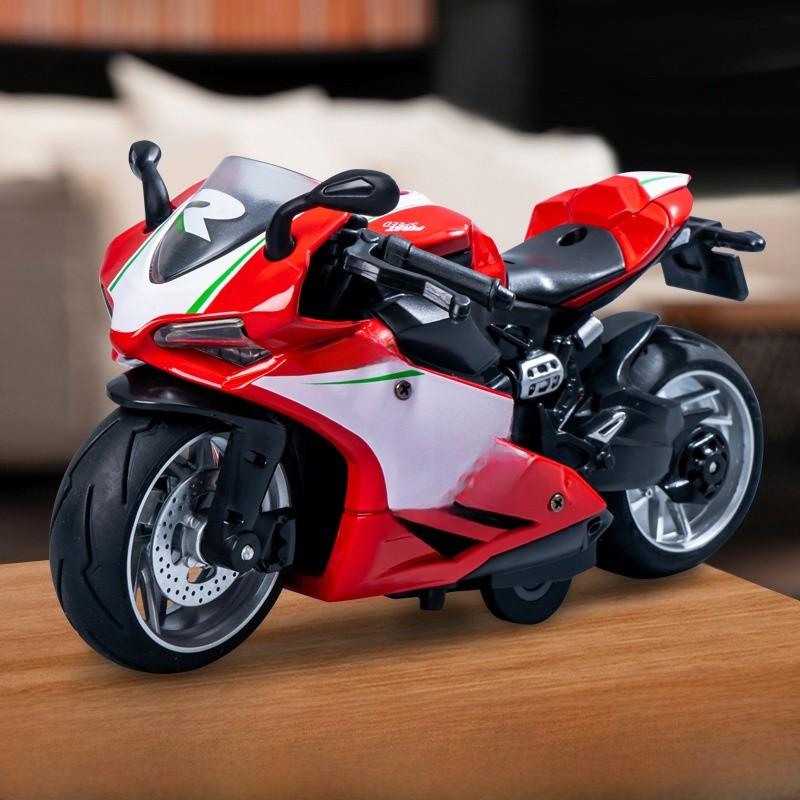 Alloy Inertia Motorcycle Model With Alloy And Plastic Materials For Kids Collectors