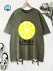 Oversized Washed TShirts Womens Cotton Lemon Brings Good Mood Prints T Shirt Summer Comfortable ONeck Tops YK Woman Clothes