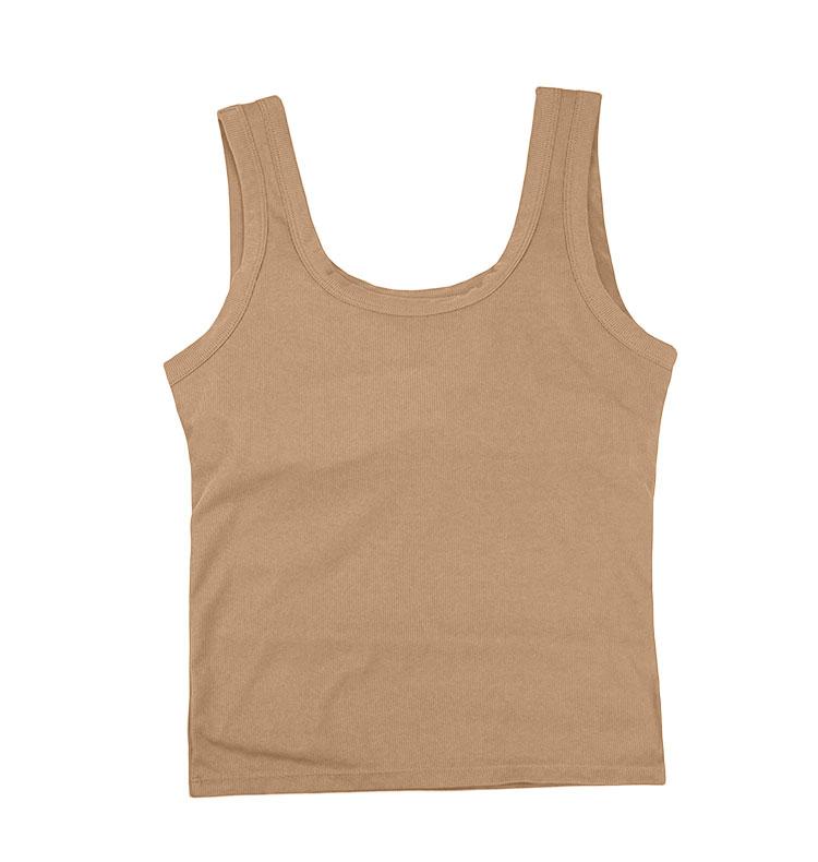 Women’s Sleeveless Ribbed Knit Tank Top Round Neck Fitted Basic Casual Stretchy Soft Undershirt for Summer Daily Wear