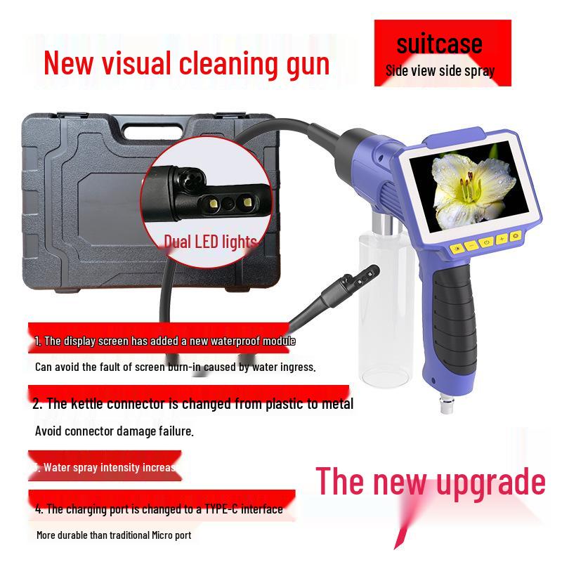 Tool-Free Detergent Cleaning Machine for Car AC: Pipe Endoscope, Ozone Cleaner, Gun Evaporator, Visual Disassembly.