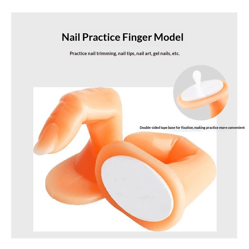 5Pcs Practice Fingers Manicure Beginners Training, Acrylic Uv Gel Finger Design False Nail Tips Model Diy Display Tool
