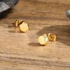 Gold Color Stud Earrings for Men Boys,Anti Allergy Stainless Steel Small Earrings,Hip Hop Simple Jewelry Gifts
