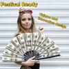Dollar Bill Print Folding Fan, Creative Gift Fan, Portable Folding Fan, Fun Decorative  Summer Cooling Accessory