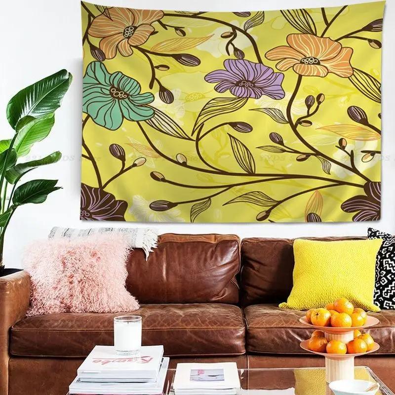Office Living Room Tapestry Tropical Leaves Flower Wall Tapestry Home Wall Decoration Tapestry
