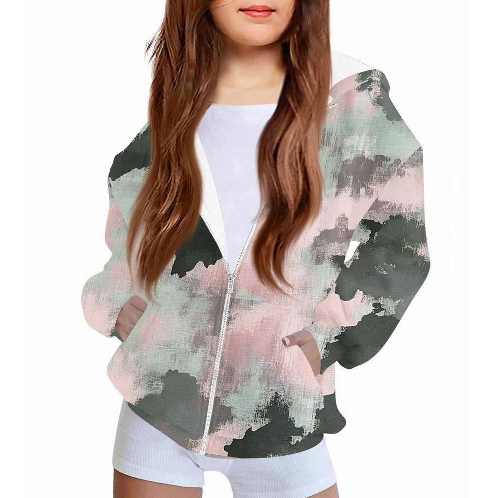 Children's Fashion Christmas Printed Long Sleeved Hooded Sweatshirt Girls' Hoodie Jacket
