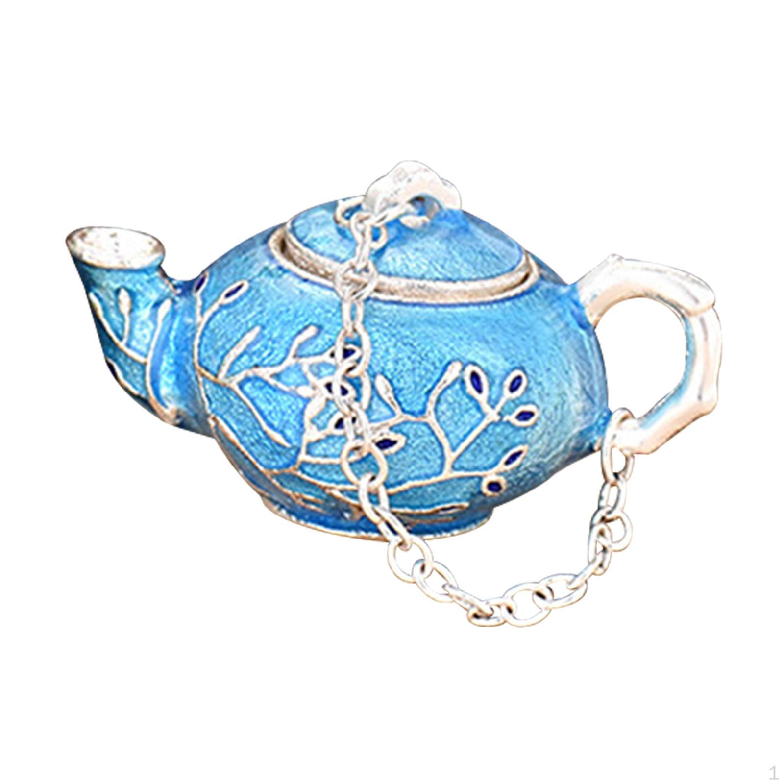 

Синий чайник кулон ожерелье ювелирных изделий ремесла элегантный DIY очарование серебряный