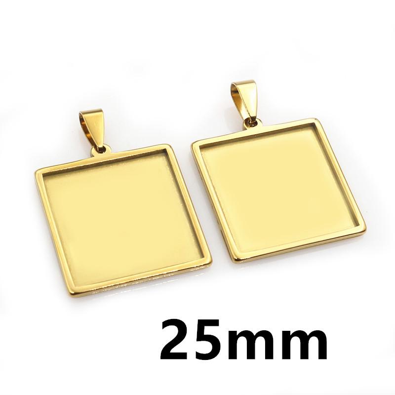 5pcs Stainless Steel 10x25mm 10x50mm Inner Size Rectangle Square Pendant Cabochon Blank Base Setting Tray for DIY Jewelry Making
